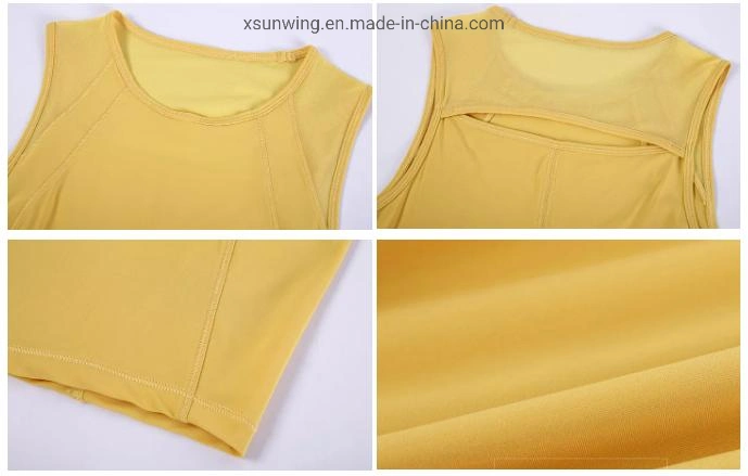 Xsunwing Athleisure Custom High Neck Gym Yoga Vest Ladies Blouse Tops Running Sport Wears Women Clothing